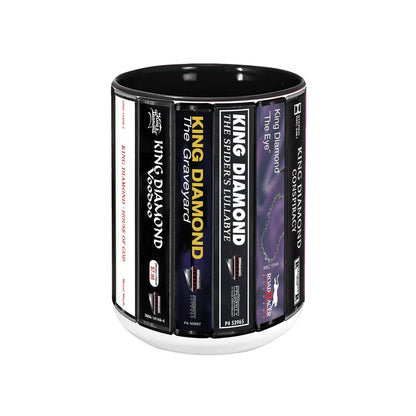 King Diamond Albums Cassette Collection Retro Accent Mug