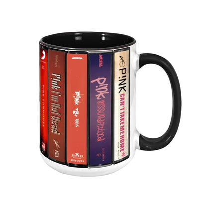 P!nk Albums Cassette Collection Retro Accent Mug