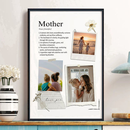 Mother Definition Mother's Day Gift For Mom, Mum, Wife - Personalized Canvas And Poster