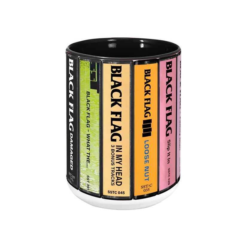 Black Flag Albums Cassette Collection Retro Accent Mug
