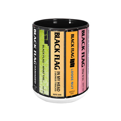 Black Flag Albums Cassette Collection Retro Accent Mug