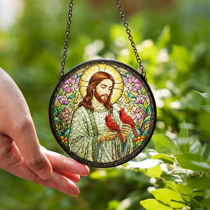 Jesus Suncatcher, Christian Stained Glass