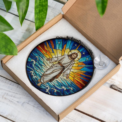 Jesus Christ Suncatcher, Christian Stained Glass