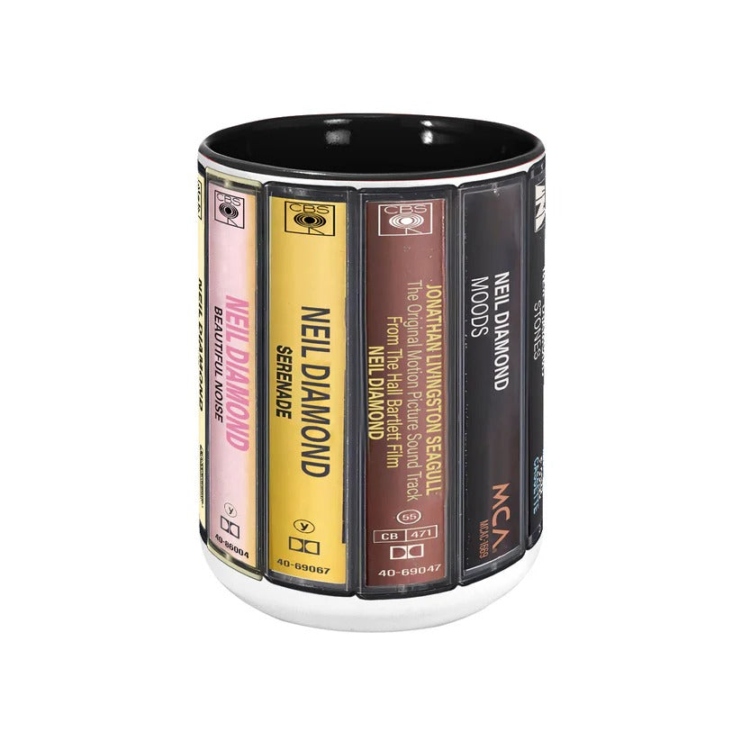 Neil Diamond Albums Cassette Retro Collection Accent Mug