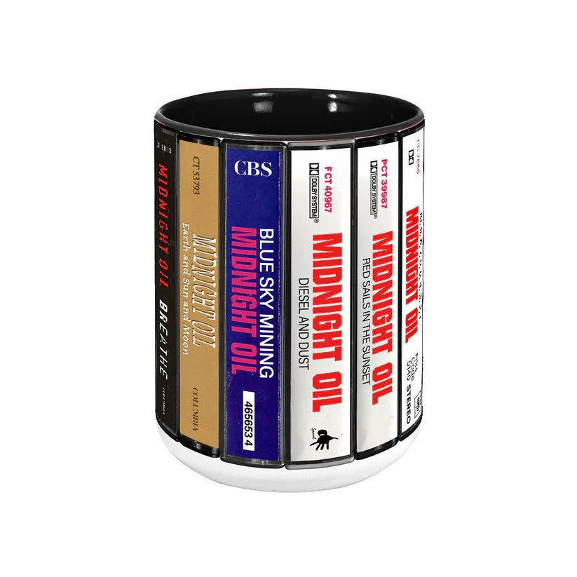 Midnight Oil Albums Cassette Collection Retro Accent Mug