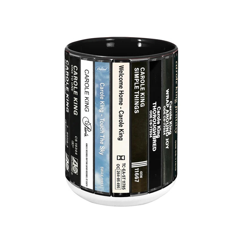 Carole King Albums Cassette Collection Retro Accent Mug