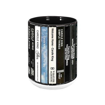 Carole King Albums Cassette Collection Retro Accent Mug