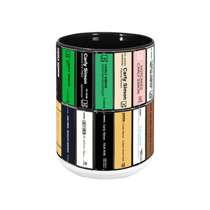 Carly Simon Albums Cassette Collection Retro Accent Mug
