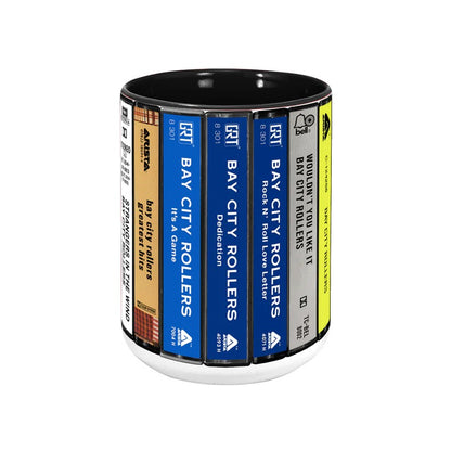 Bay City Rollers Albums Cassette Collection Retro Accent Mug