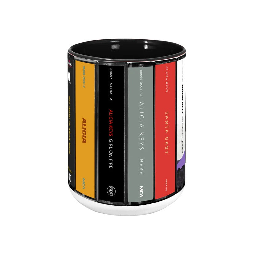 Alicia Keys Albums Cassette Collection Retro Accent Mug