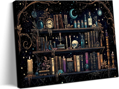 Witch Canvas, Witch Halloween Poster, Wall Decor