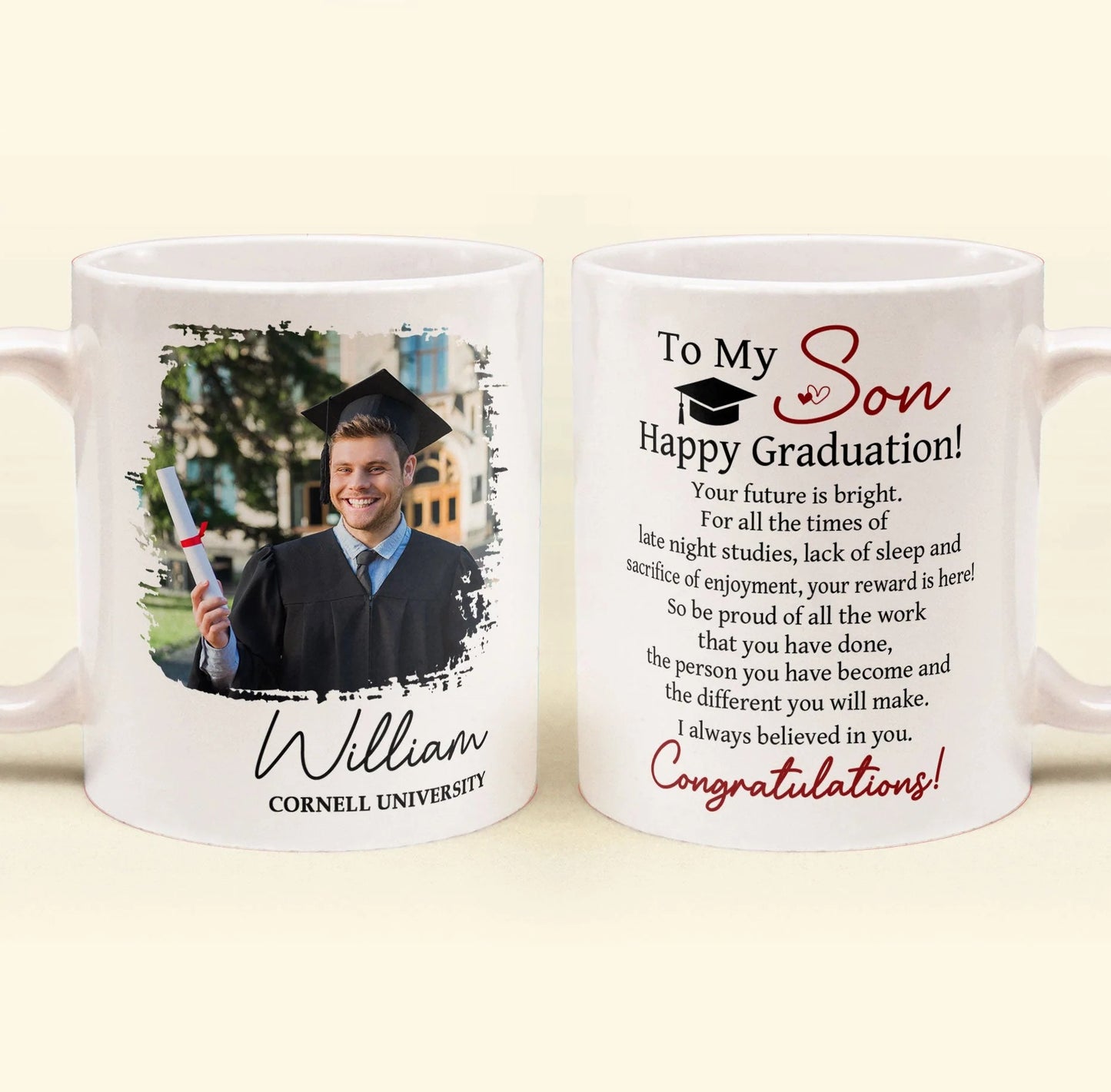 Happy Graduation Your Future Is Bright - Personalized White Mug