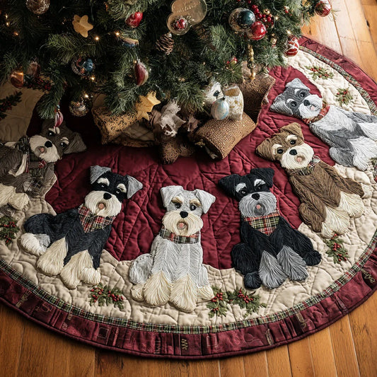Schnauzer Quilted Christmas Tree Skirt