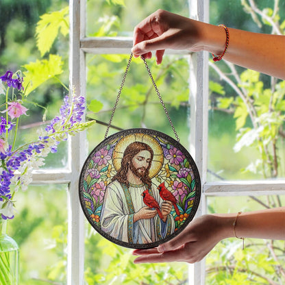 Jesus Suncatcher, Christian Stained Glass