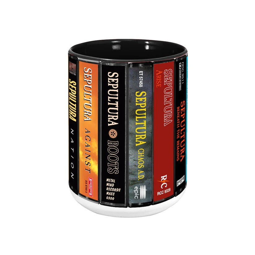 Sepultura Albums Cassette Collection Retro Accent Mug
