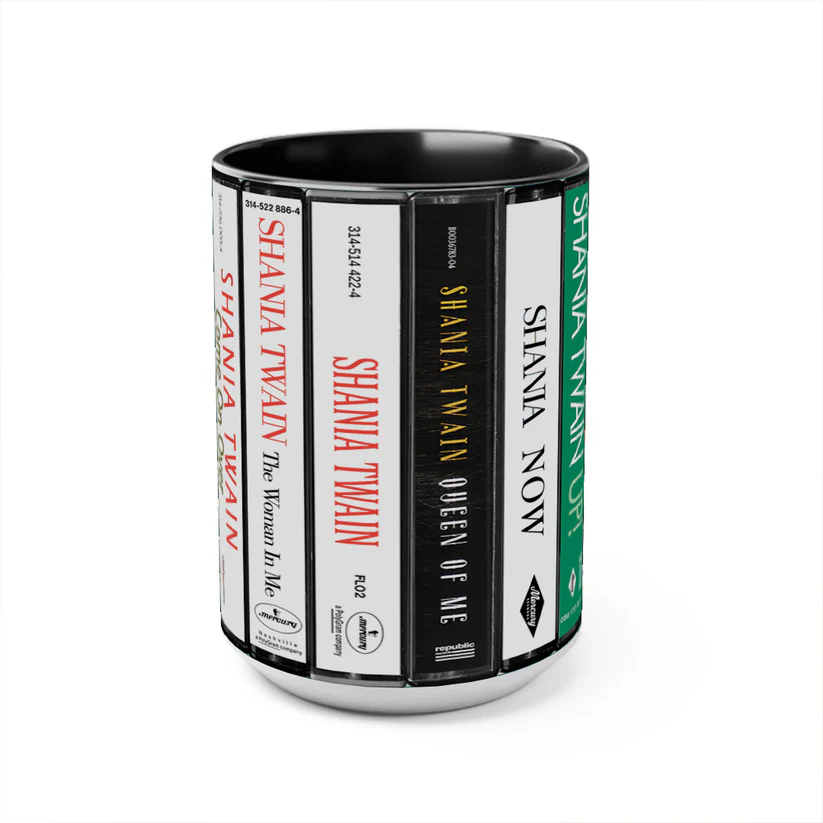 Shania Twain Albums Cassette Collection Retro Accent Mug