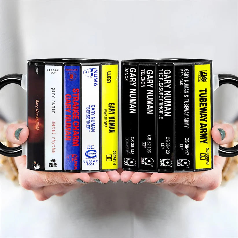 Gary Numan Albums Cassette Collection Retro Accent Mug