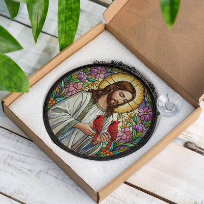Jesus Suncatcher, Christian Stained Glass
