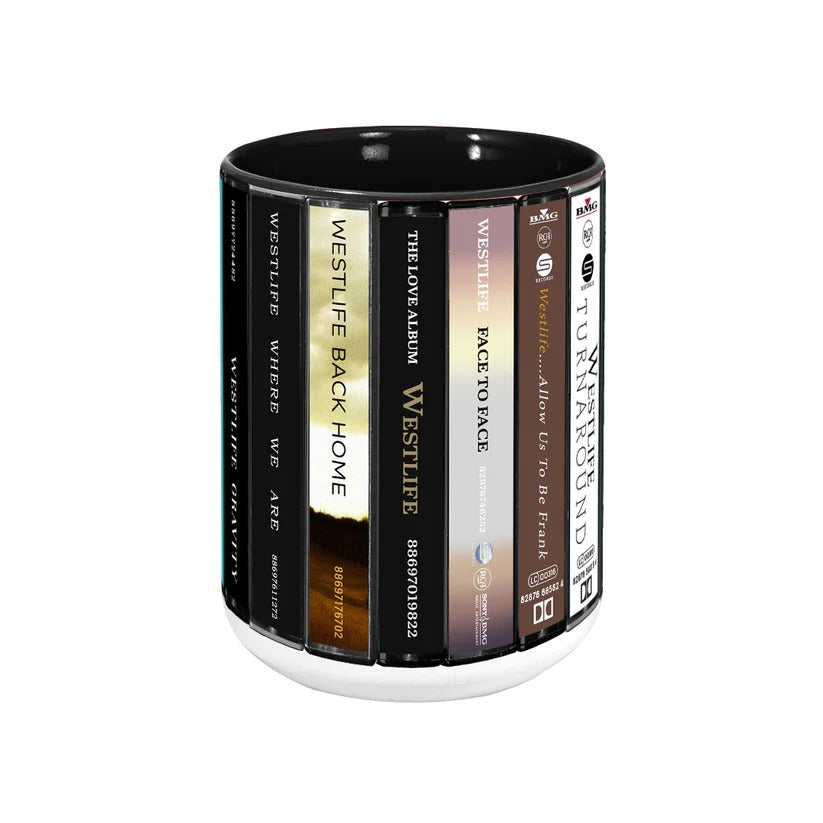 Westlife Albums Cassette Collection Retro Accent Mug