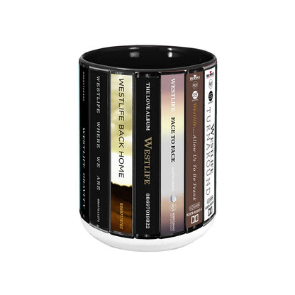 Westlife Albums Cassette Collection Retro Accent Mug