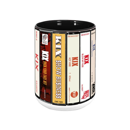 Kix Albums Cassette Collection Retro Accent Mug