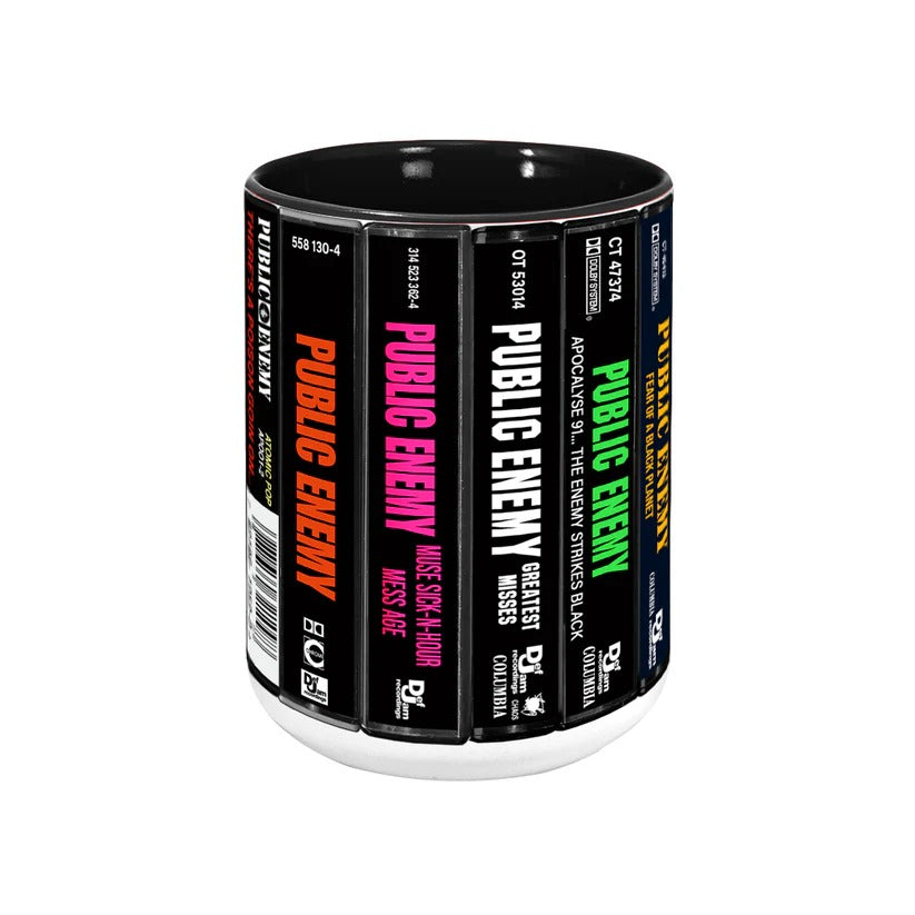 Public Enemy Albums Cassette Collection Retro Accent Mug