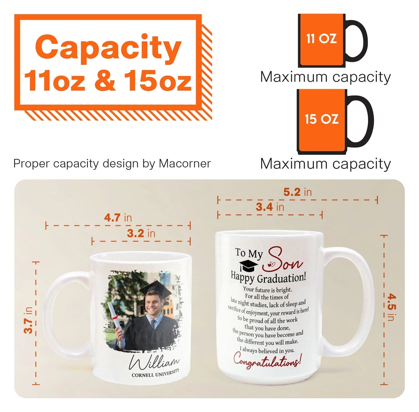 Happy Graduation Your Future Is Bright - Personalized White Mug