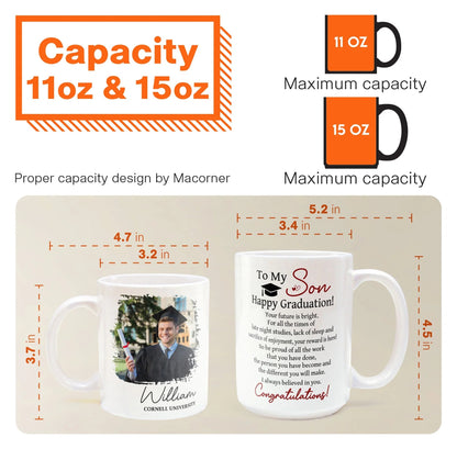 Happy Graduation Your Future Is Bright - Personalized White Mug
