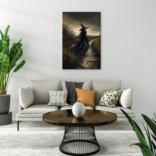 Witch Canvas, Witch Halloween Poster, Wall Decor