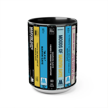 Marvin Gaye Albums Cassette Collection Retro Accent Mug