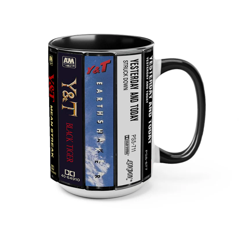 Y&T Albums Cassette Collection Retro Accent Mug