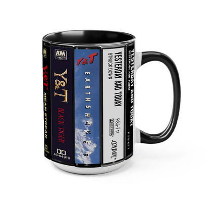 Y&T Albums Cassette Collection Retro Accent Mug