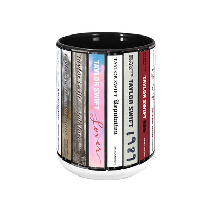 Taylor Swift Albums Cassette Collection Retro Accent Mug