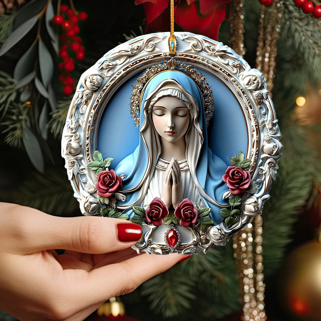 Sacred Heart Virgin Mary Ornament