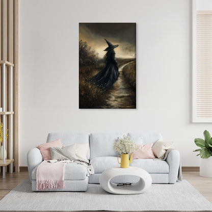 Witch Canvas, Witch Halloween Poster, Wall Decor