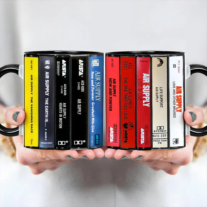 Air Supply Albums Cassette Collection Retro Accent Mug