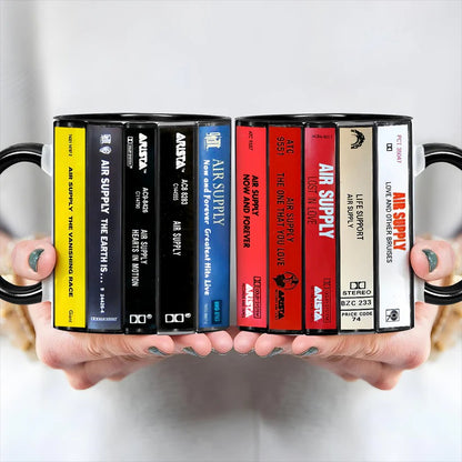 Air Supply Albums Cassette Collection Retro Accent Mug