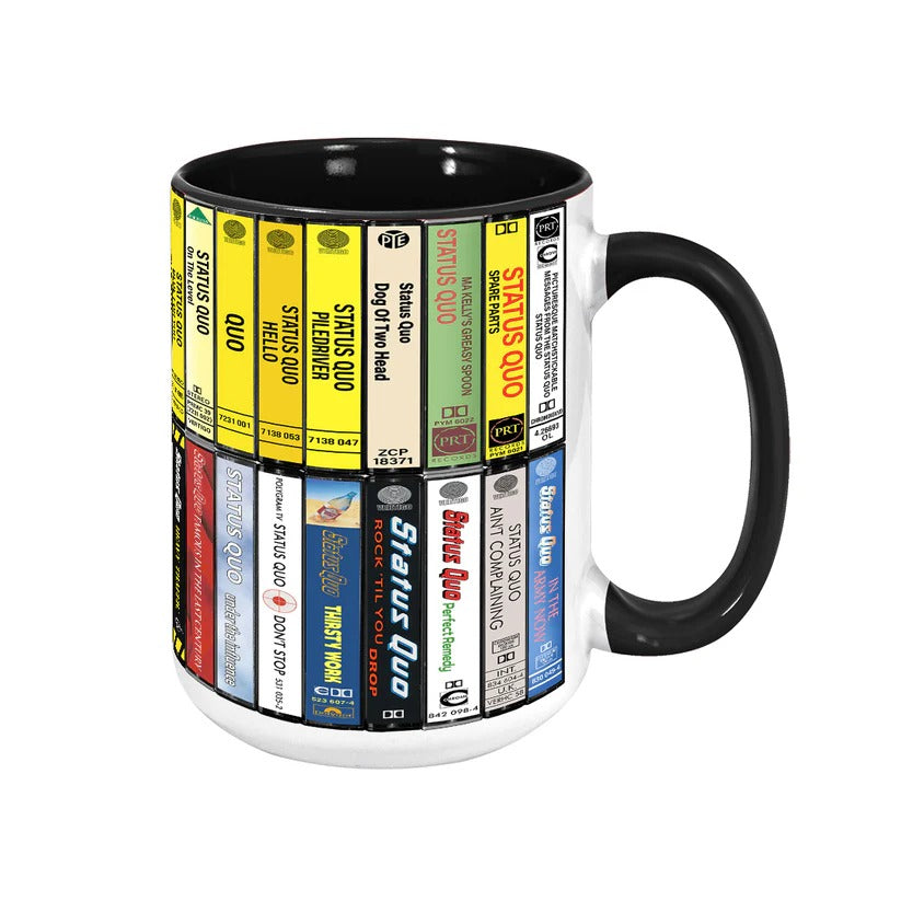 Status Quo Albums Cassette Collection Retro Accent Mug