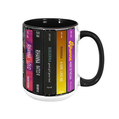 Rihanna Albums Cassette Collection Retro Accent Mug