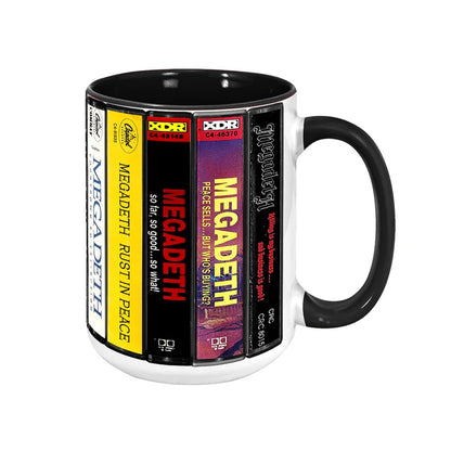 Megadeth Albums Cassette Collection Retro Accent Mug