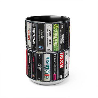 80s Singles Cassette Collection Retro Accent Mug