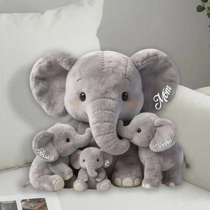 Mama Elephant - Personalized Mother Custom Shaped Pillow