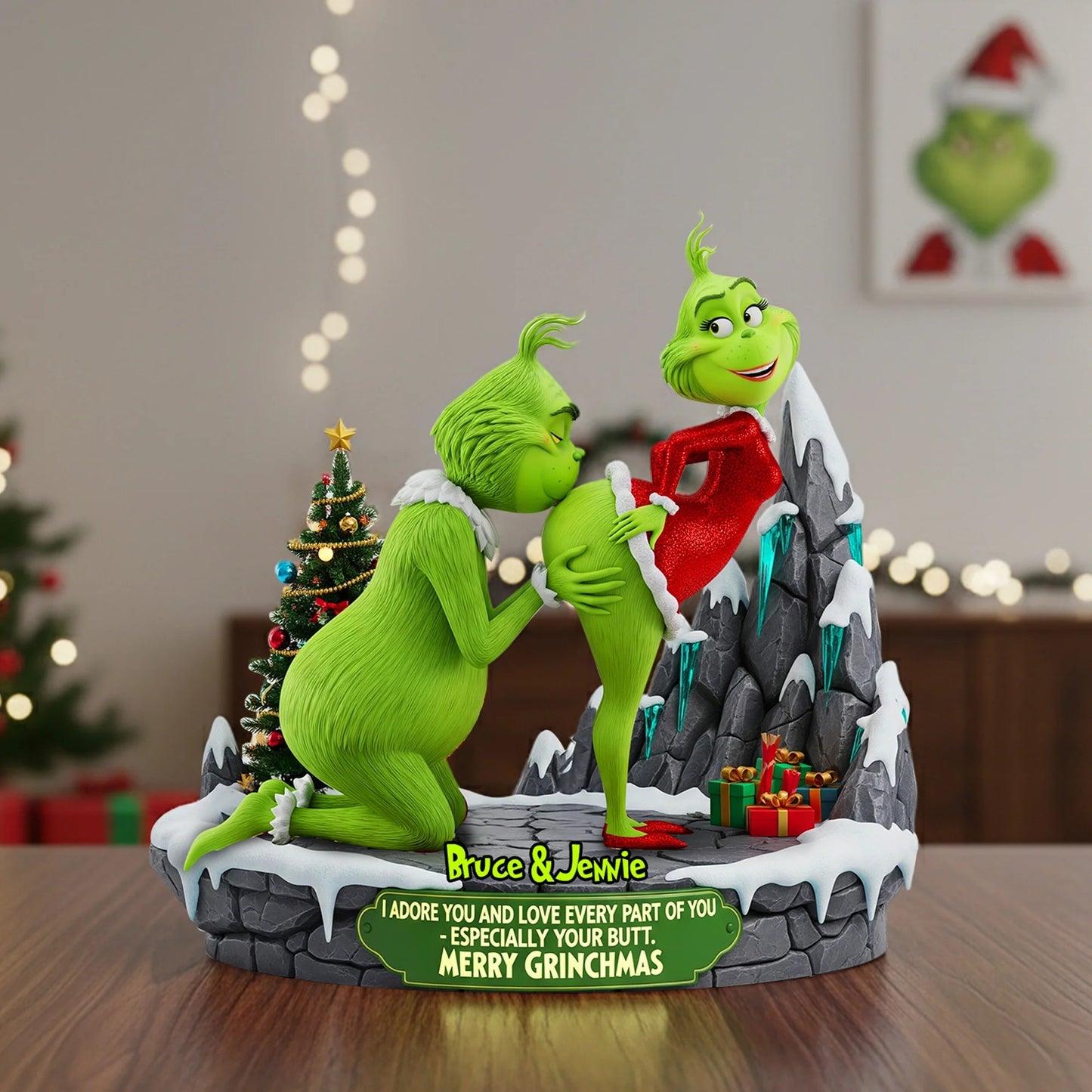 Funny Green Monsters - Personalized Couple Acrylic Plaque