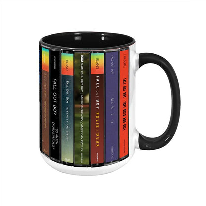 Fall Out Boy Albums Cassette Collection Retro Accent Mug
