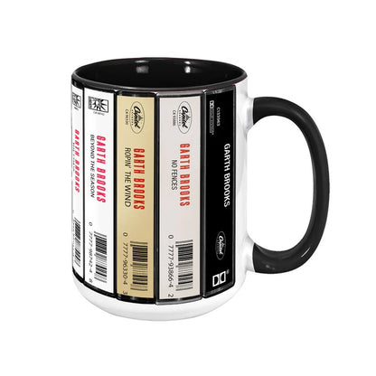 Garth Brooks Albums Cassette Retro Accent Mug