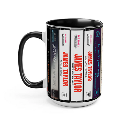 James Taylor Albums Cassette Collection Retro Accent Mug