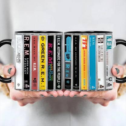 R.E.M Albums Cassette Collection Retro Accent Mug
