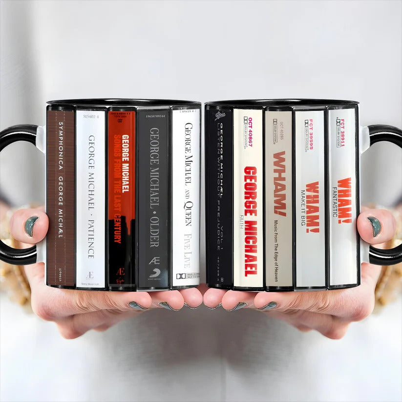 George Michael Albums Cassette Retro Accent Mug