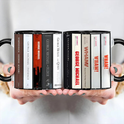 George Michael Albums Cassette Retro Accent Mug