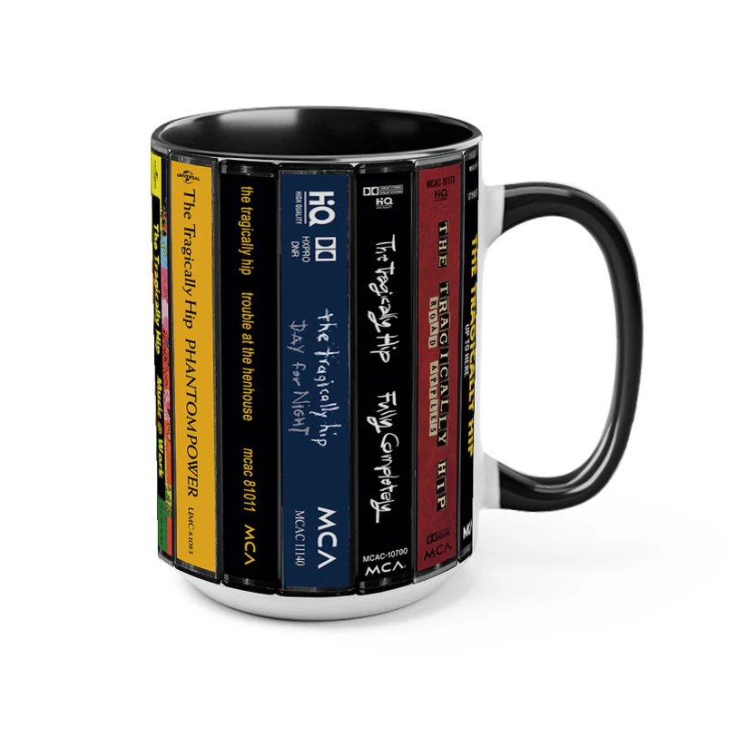 The Tragically Hip Albums Cassette Collection Retro Accent Mug